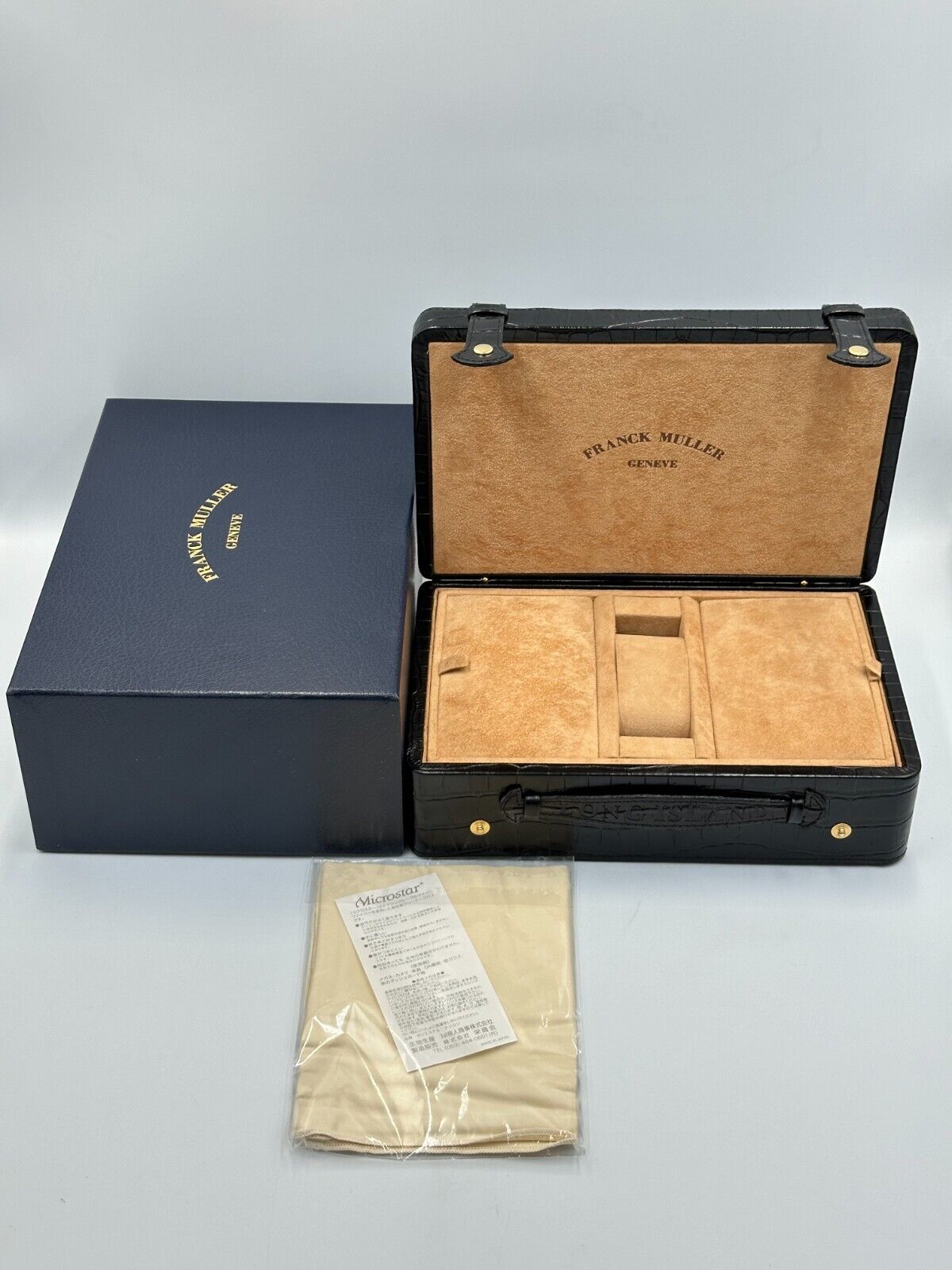 VINTAGE GENUINE FRANCK MULLER Black watch box case wood leather 240216006eA