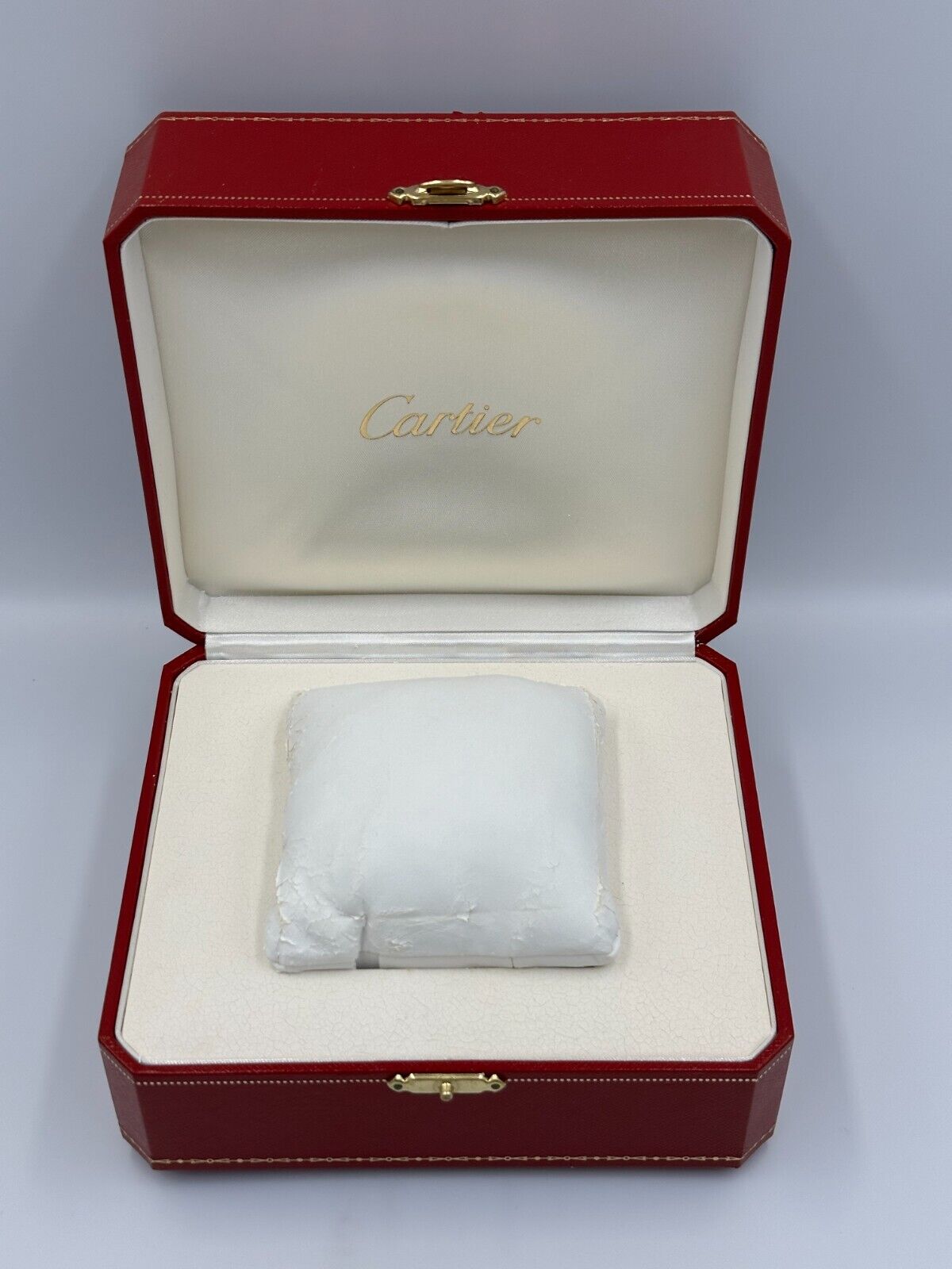 VINTAGE GENUINE CARTIER Red watch box case wood leather Booklet 240220009yA