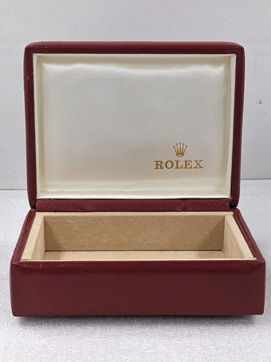 VINTAGE GENUINE ROLEX Red watch box case 14.00.08 wood no inner 231125004y3S