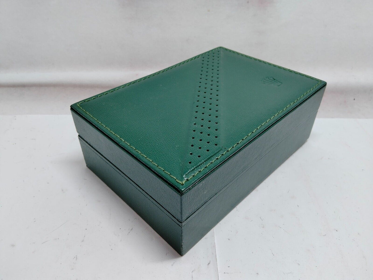 VINTAGE GENUINE ROLEX Green watch box case 68.00.06 wood leather 230701001y2S