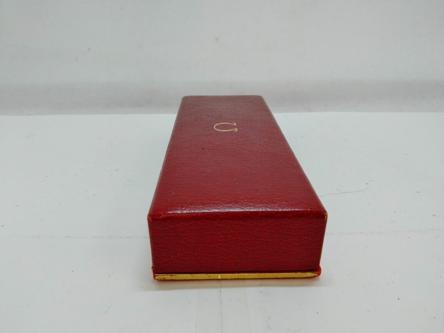 VINTAGE GENUINE OMEGA watch box case red leather 0714001yS