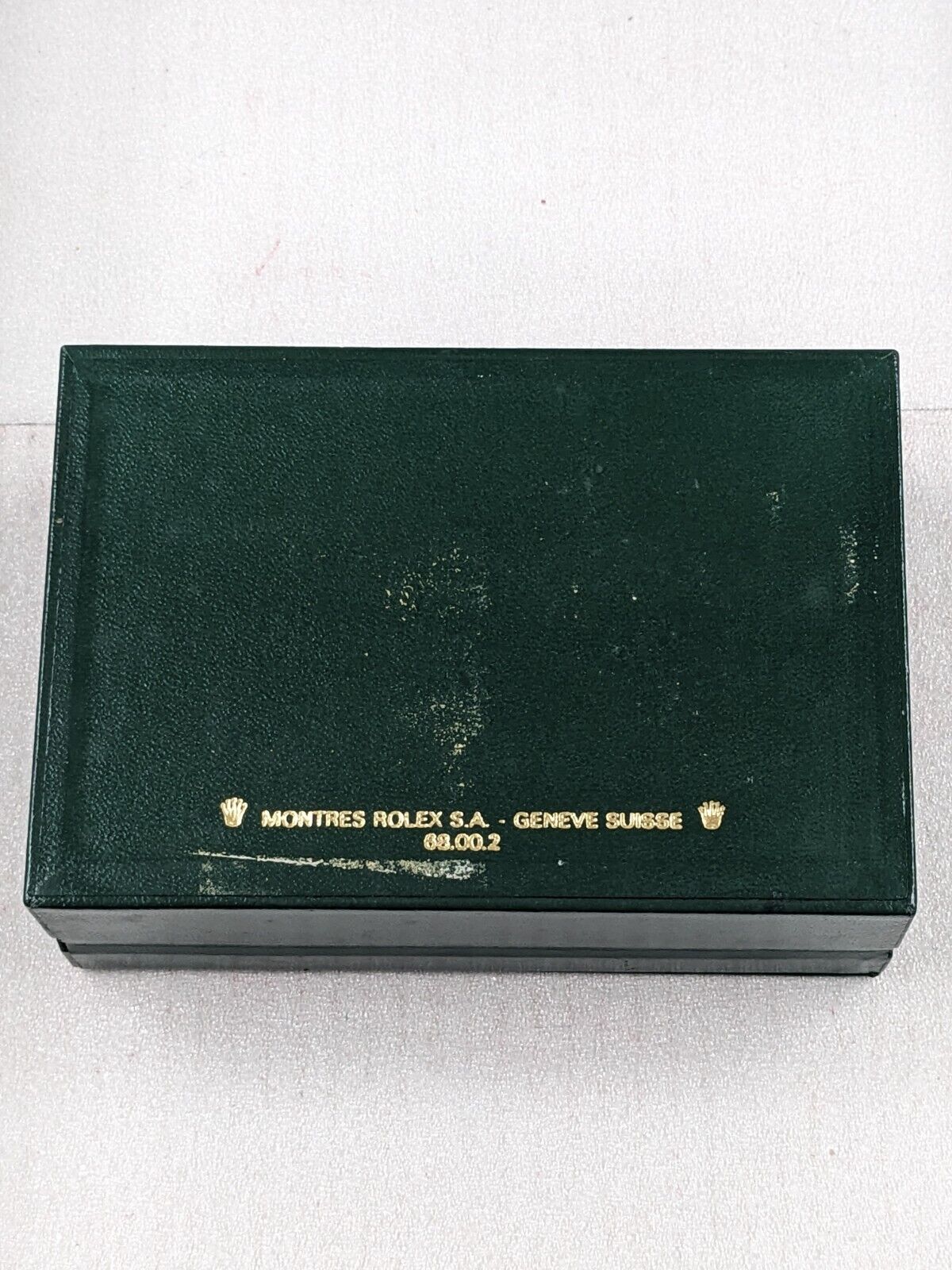 VINTAGE GENUINE ROLEX Green watch box case 68.00.2 leather no inner 231109004y8S