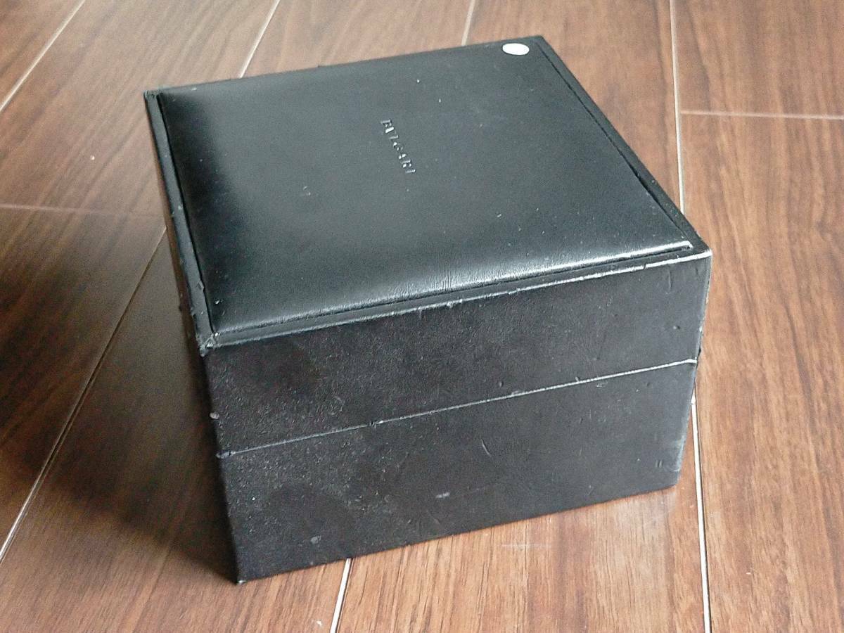 VINTAGE GENUINE BVLGARI watch box case booklet black leather 0516006y