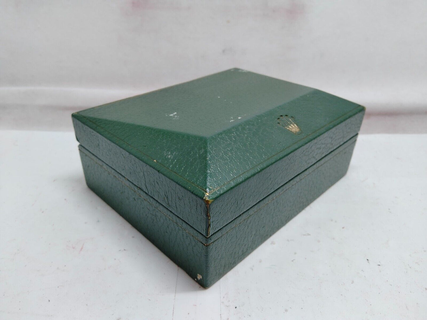 VINTAGE GENUINE ROLEX watch box case 11.00.2 pyramid green wood 230814005yS