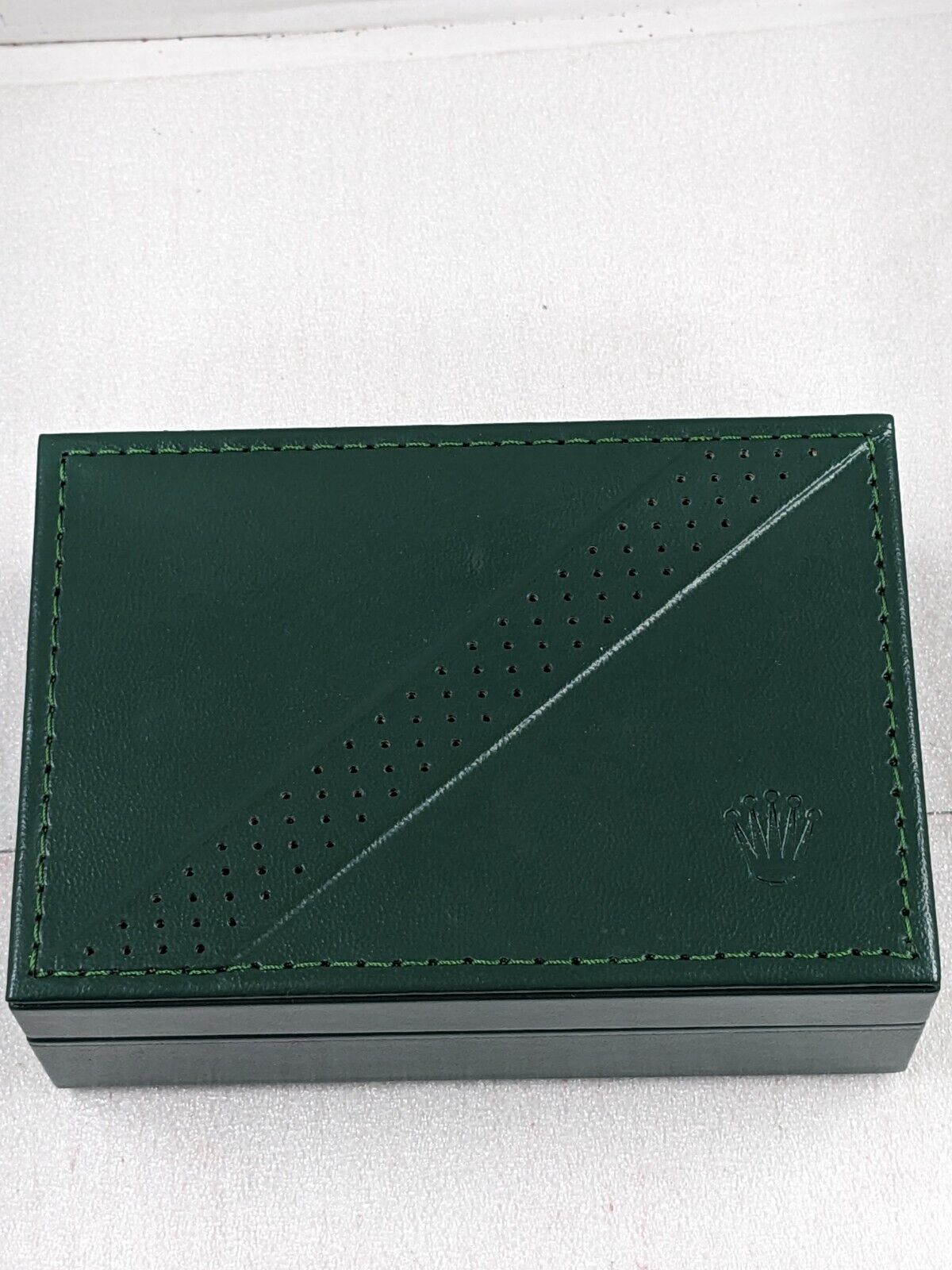 VINTAGE GENUINE ROLEX Green watch box case 68.00.2 leather wood 231109004y3S