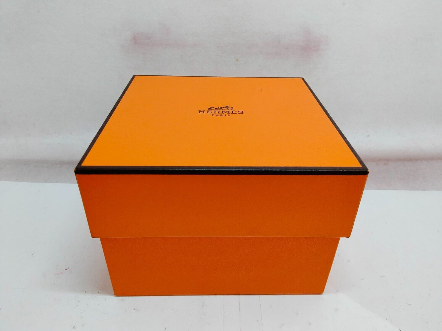 VINTAGE GENUINE HERMES watch box case wood leather orange 230803005y1S