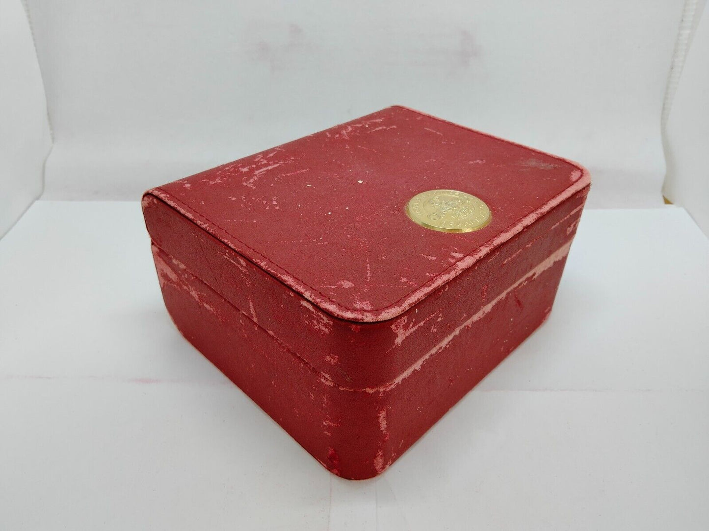 VINTAGE GENUINE OMEGA Speedmaster Seamaster Watch Red Box Case leather 0915001yS