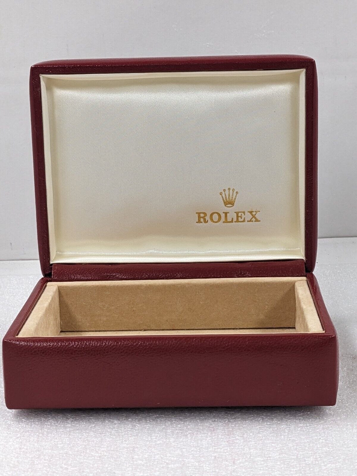 VINTAGE GENUINE ROLEX Red wood  watch box case 14.00.08 no inner 231124004y3S