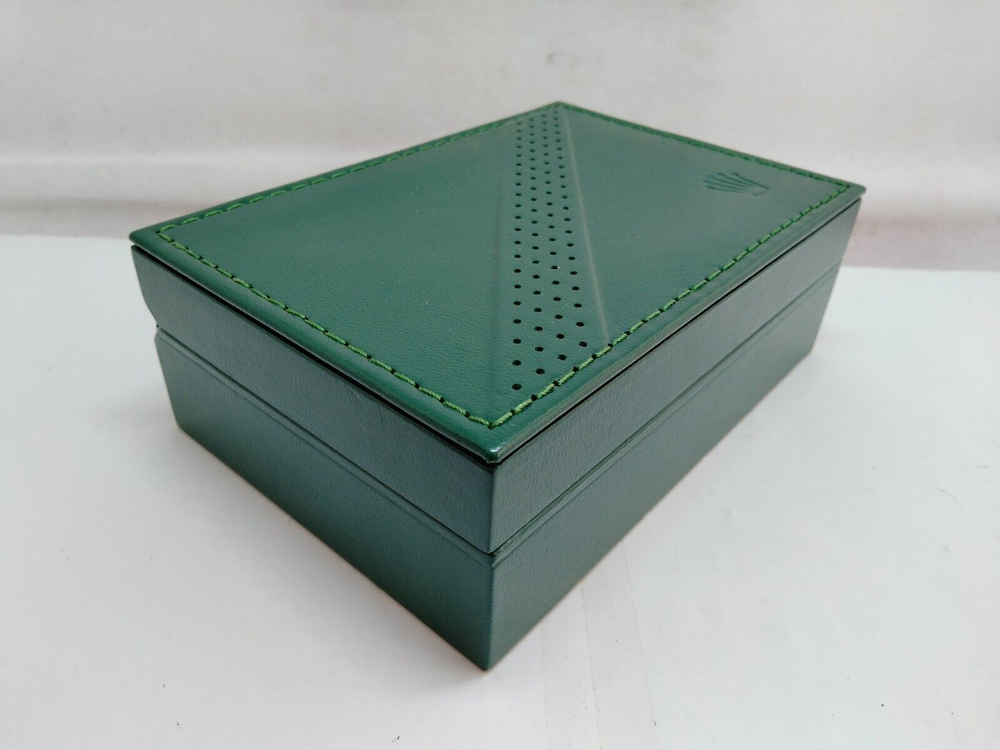 VINTAGE GENUINE ROLEX Green watch box case 68.00.2 wood leather 230808008yS