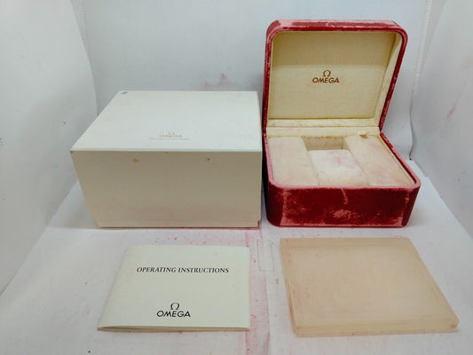 VINTAGE GENUINE OMEGA Speedmaster Seamaster watch box case red leather 0915017yS