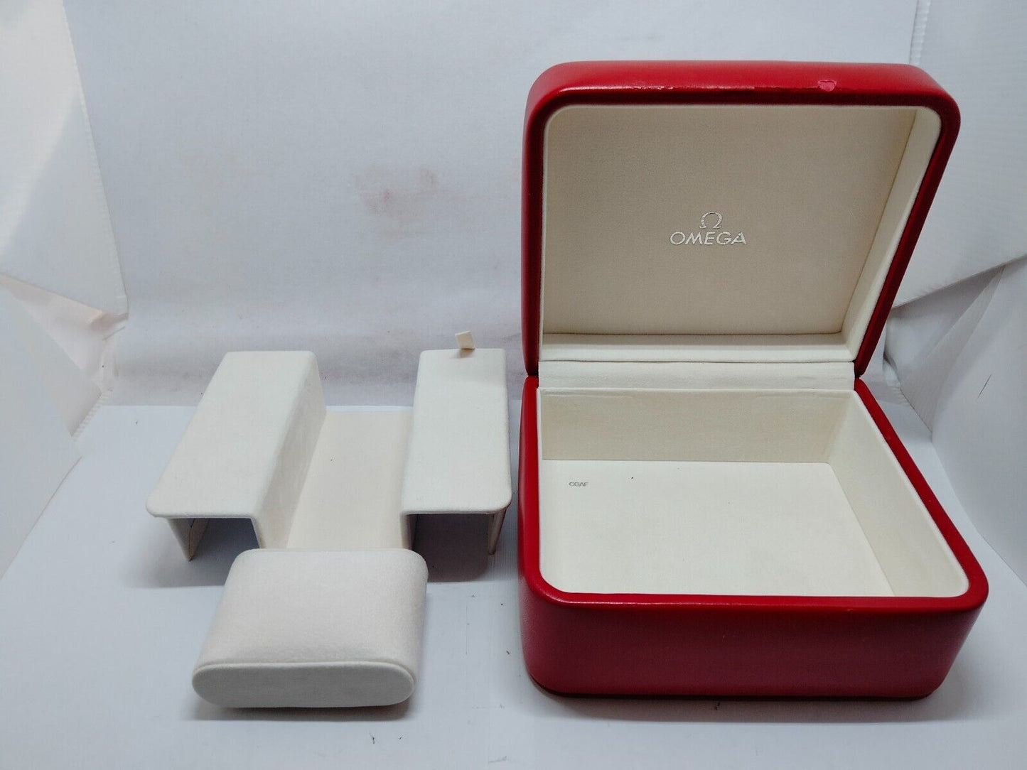 VINTAGE GENUINE OMEGA Speedmaster Seamaster watch box case booklet red 1202001yS