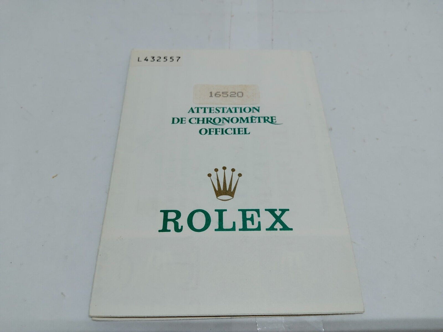 VINTAGE GENUINE ROLEX 16520 DAYTONA watch paper L 1994 tag 78360 230529001dS