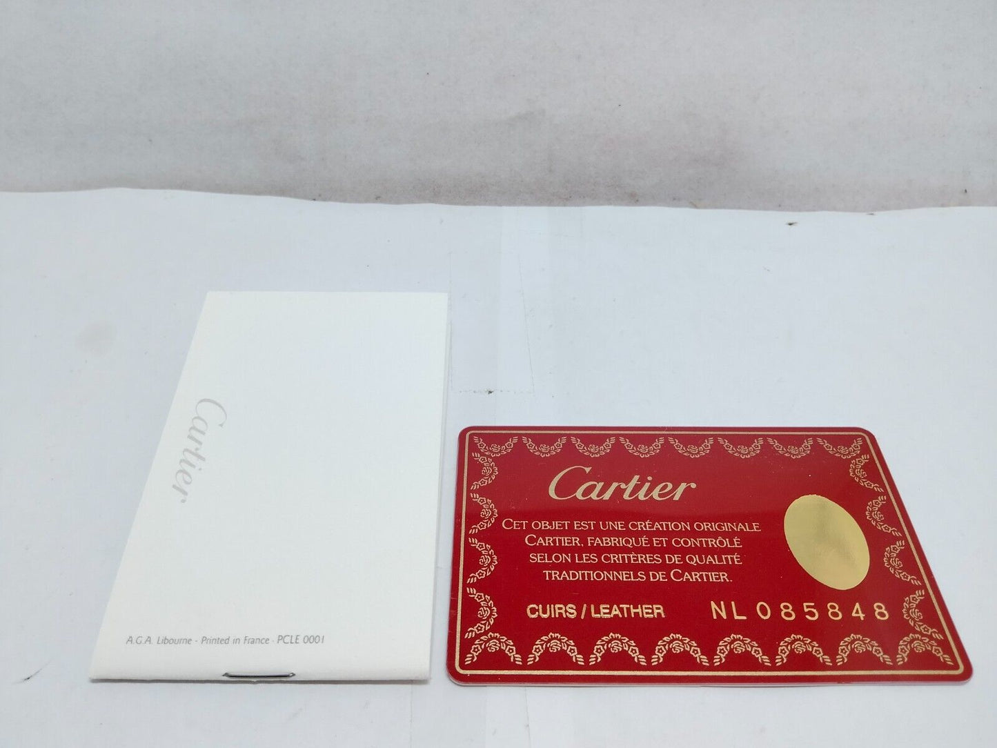 VINTAGE GENUINE CARTIER Red watch box case  leather booklet card 230530003yS