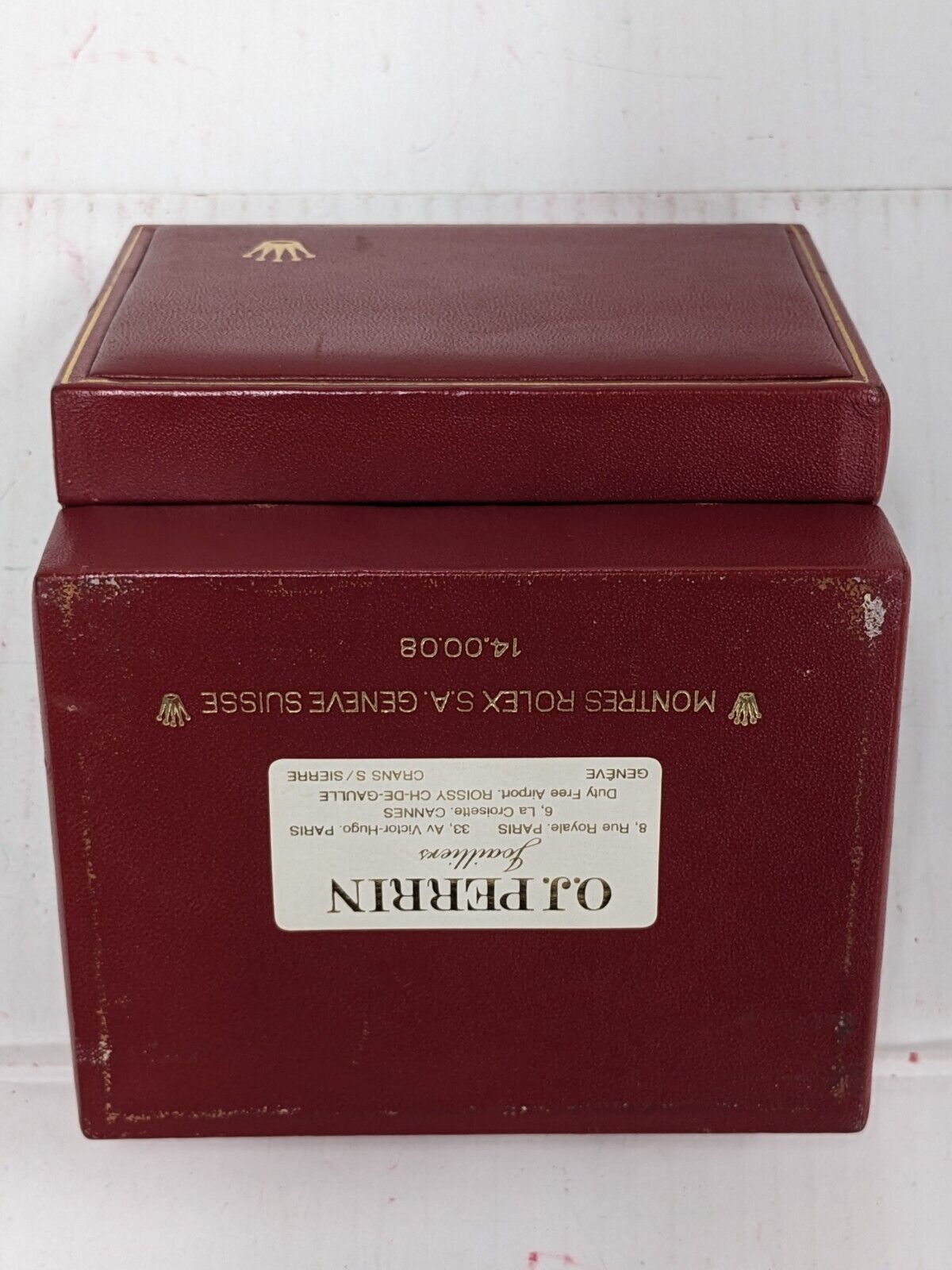 VINTAGE GENUINE ROLEX Red watch box case 14.00.08 no inner 230924012y10S