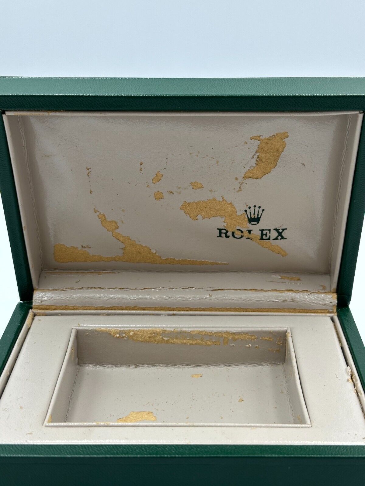 VINTAGE GENUINE ROLEX Green watch box case wood leather 68.00.06 240124004yA