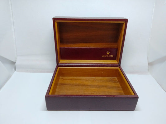 VINTAGE GENUINE ROLEX watch box case wood brown red 53.00.01 no inner 1009005y1S