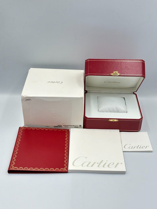 VINTAGE GENUINE CARTIER Red watch box case wood leather Booklet 240221001yA