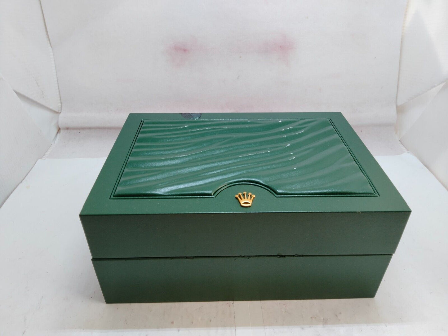 VINTAGE GENUINE ROLEX Green watch box case 31.00.04 wave no inner 231107014y2S