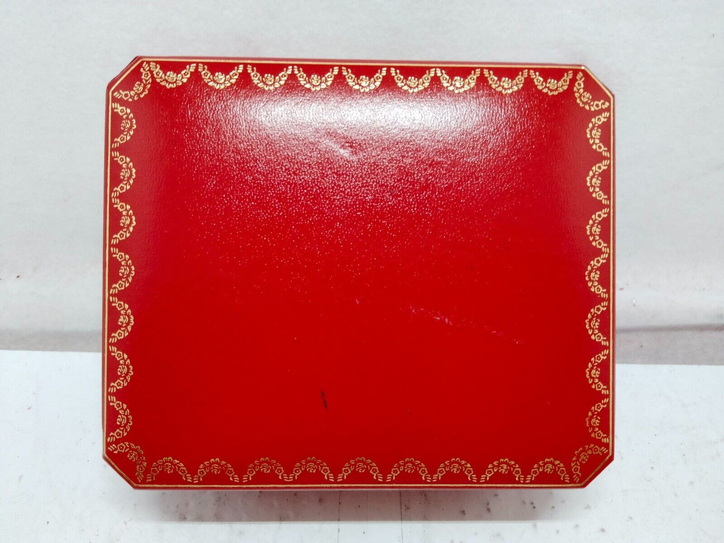 VINTAGE GENUINE CARTIER red watch box case wood leather booklet 230911019yS