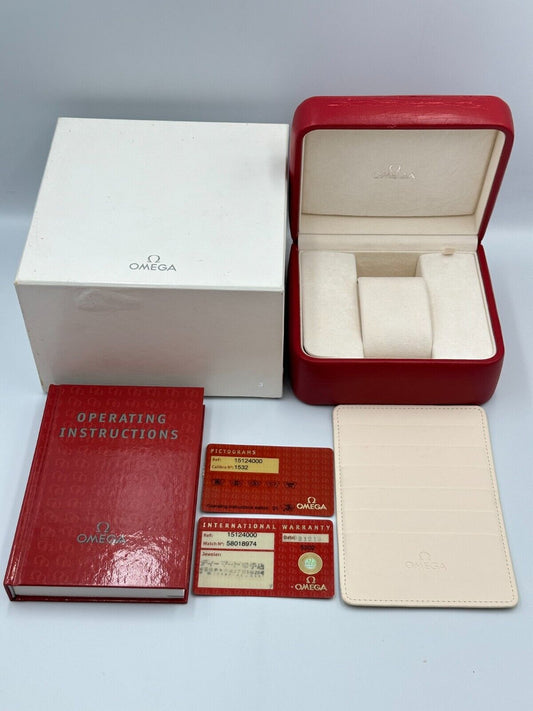 VINTAGE GENUINE OMEGA Speedmaster Seamaster Red watch box case card 240127002yA