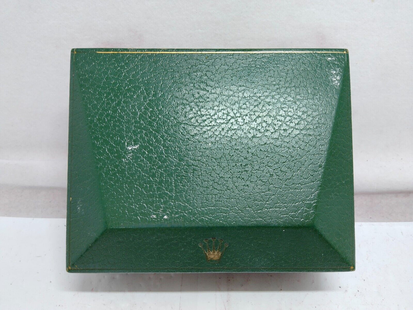 VINTAGE GENUINE ROLEX watch box case 11.00.2 pyramid green wood 230814005yS