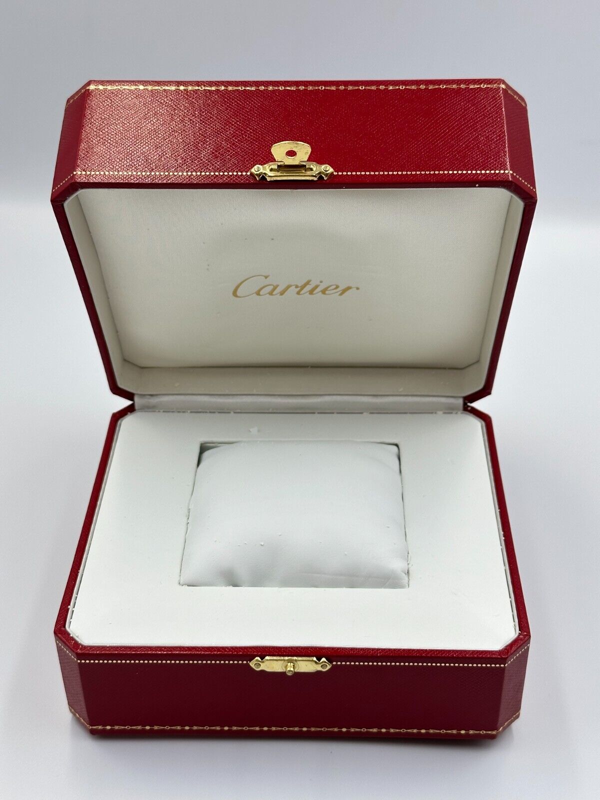 VINTAGE GENUINE CARTIER Red watch box case wood leather Booklet DVD 240128004mA