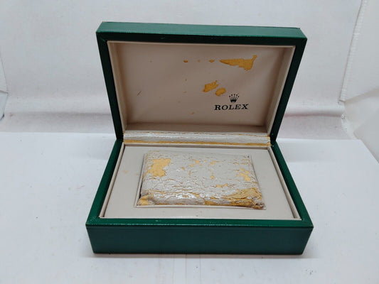 VINTAGE GENUINE ROLEX watch box case 68.00.06 wood leather green 230819002y3S