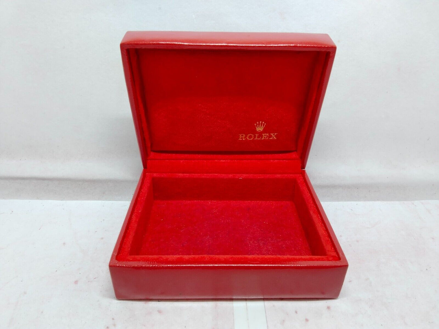 VINTAGE GENUINE ROLEX Red Watch Box Case 14.00.02 no inner wood  231029001yS