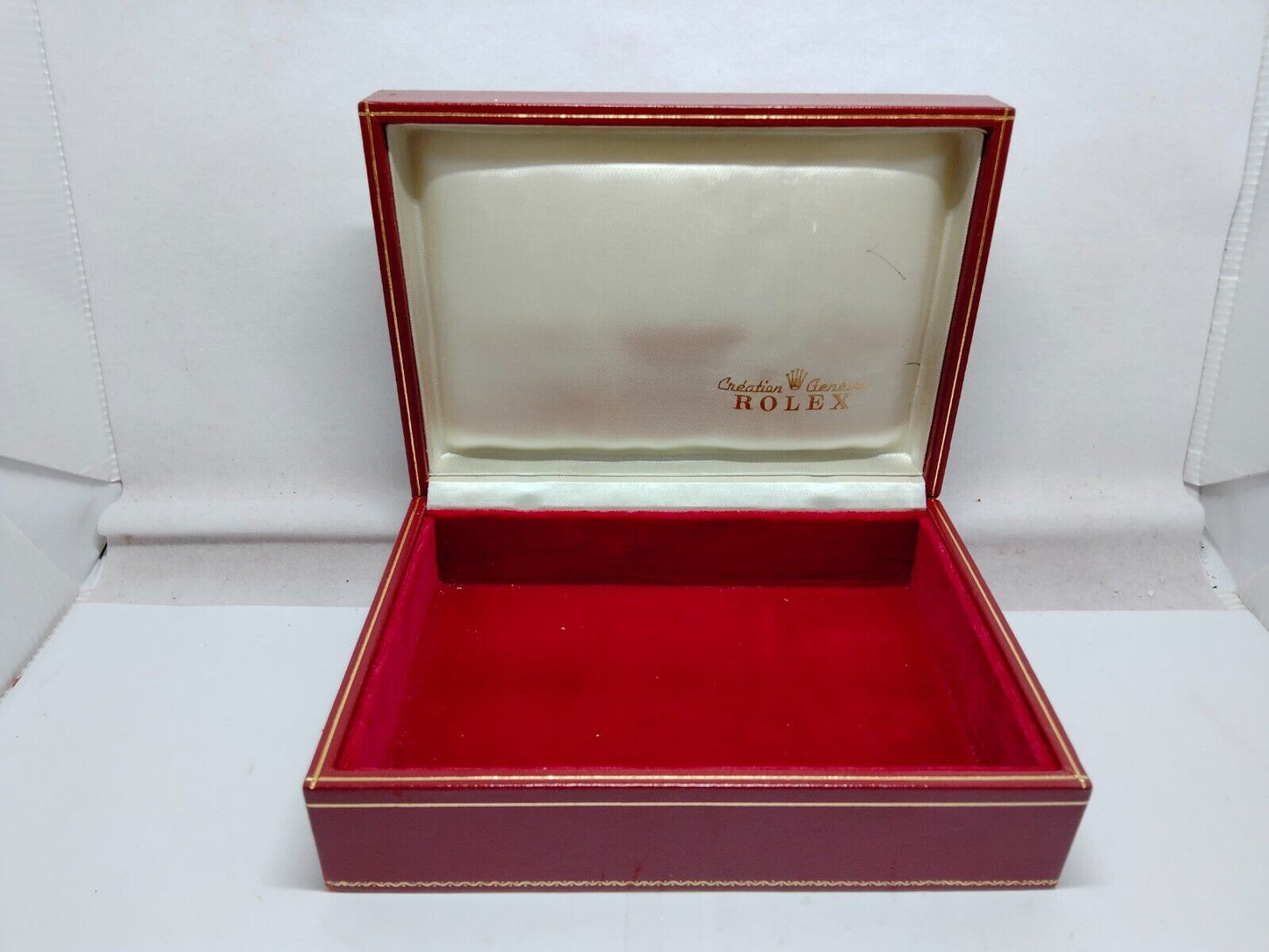 VINTAGE GENUINE ROLEX Red watch box case 60.01.2 no inner wood 230731007yS