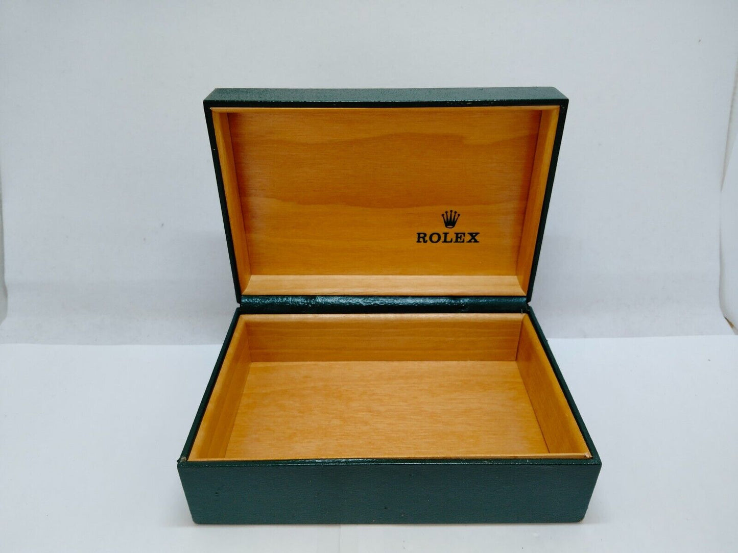 VINTAGE GENUINE ROLEX Green Watch Box 68.00.88 wood leather 0716002y14S