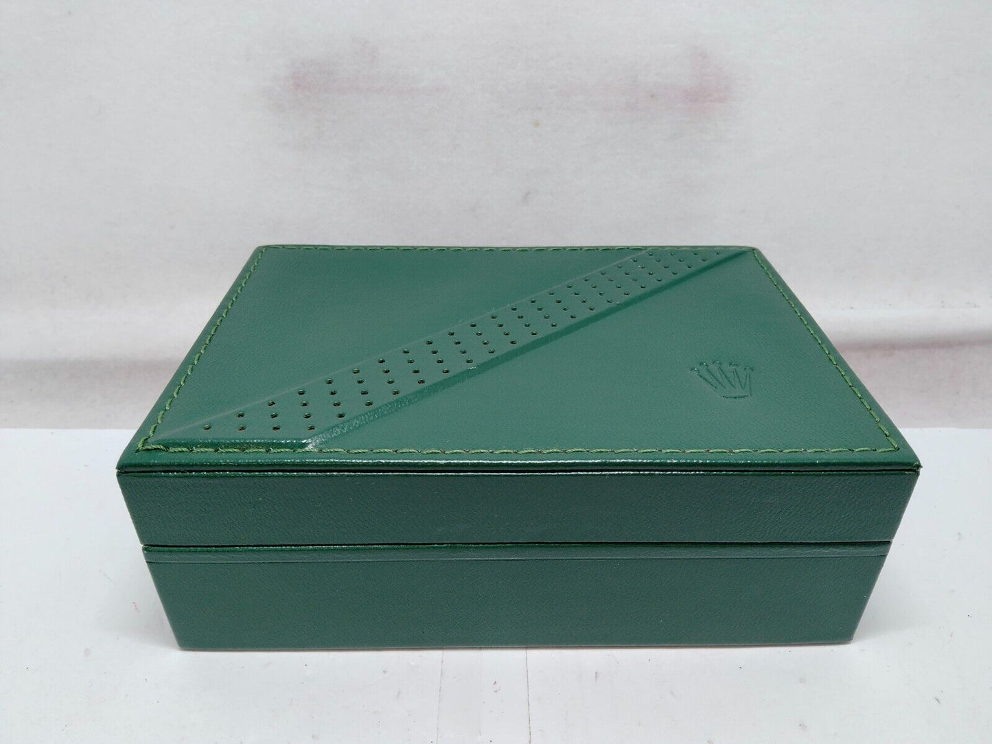 VINTAGE GENUINE ROLEX watch box case 68.00.06 wood leather green 230924003y3S