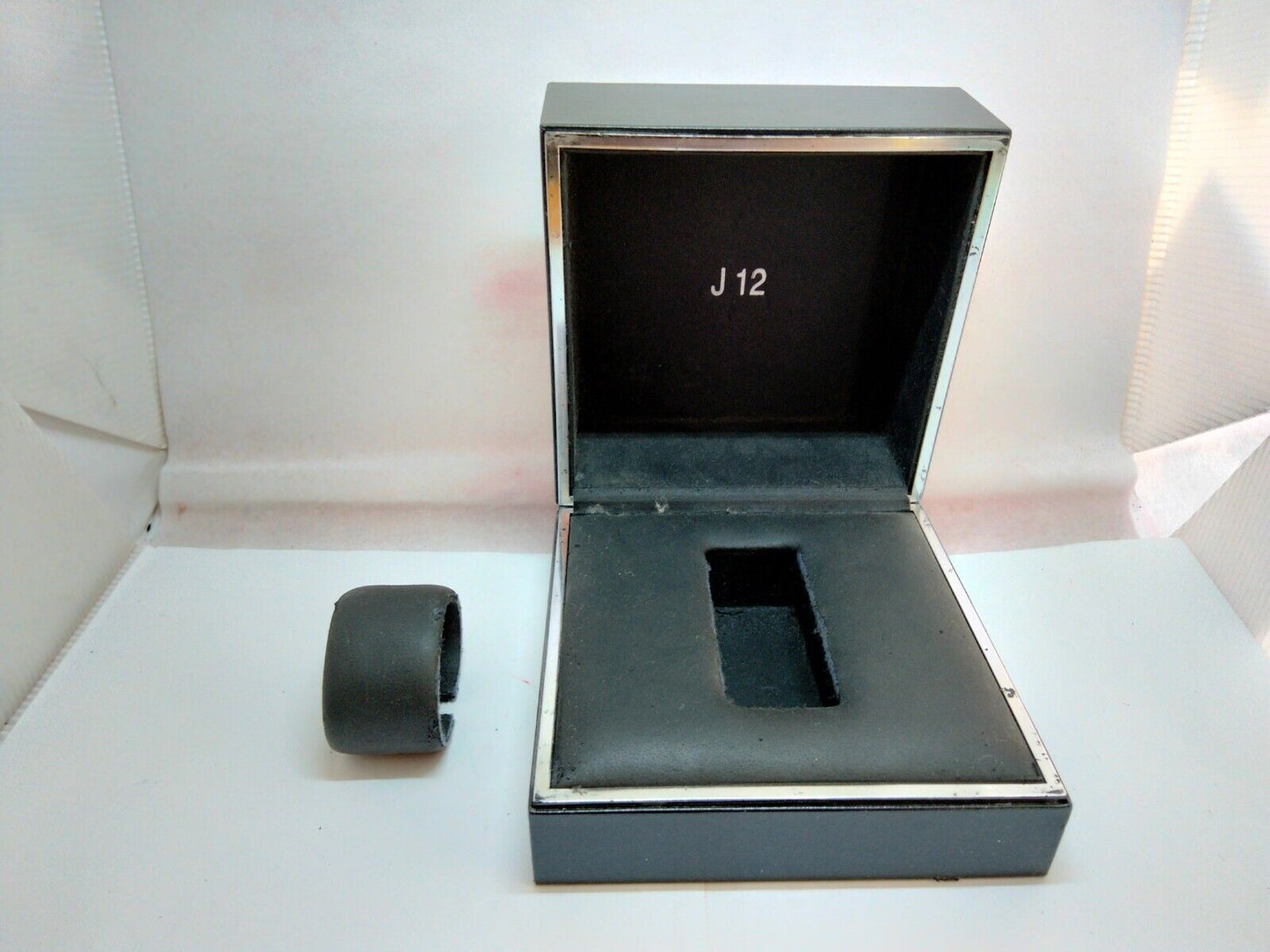 VINTAGE GENUINE CHANEL watch case box black wood leather 4 set 230802004yS