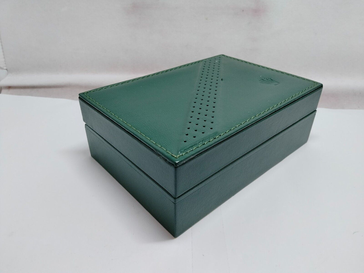 VINTAGE GENUINE ROLEX Green watch box case 68.00.06 wood leather 230705001y1S