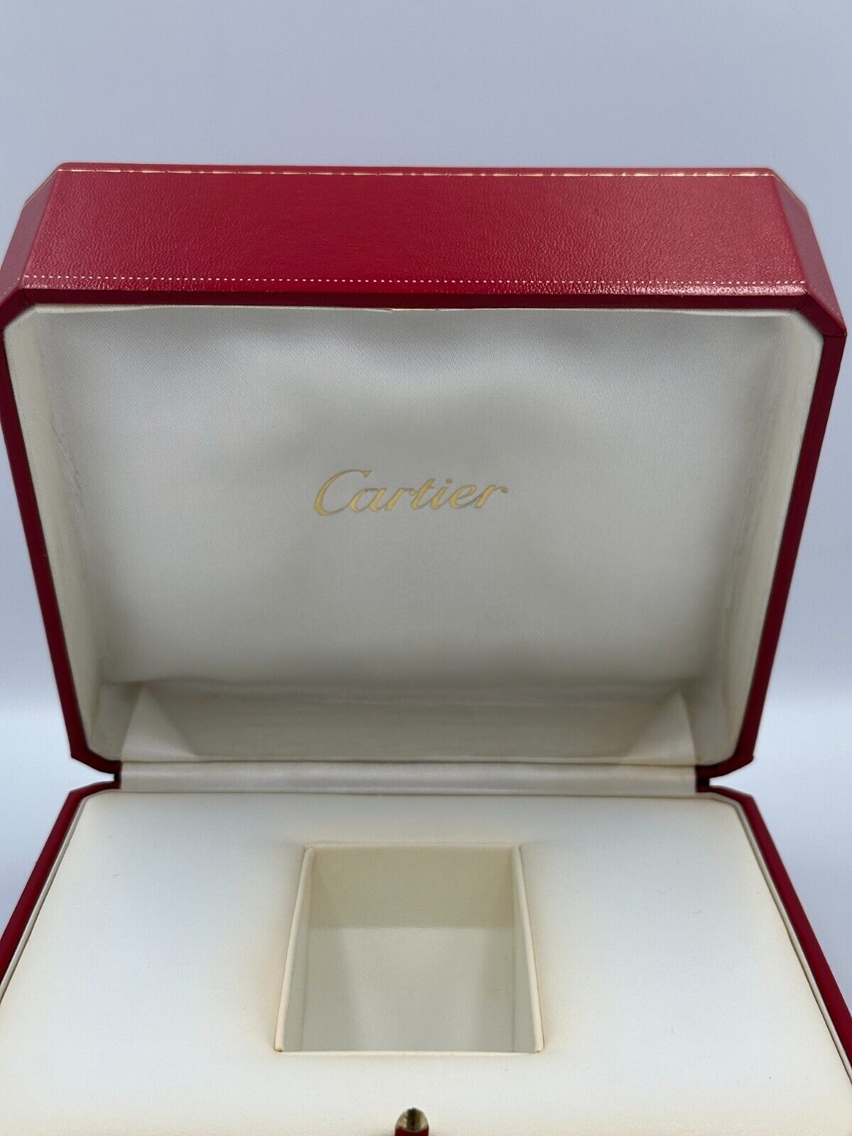 VINTAGE GENUINE Cartier Red watch box case wood leather white 240127001yA