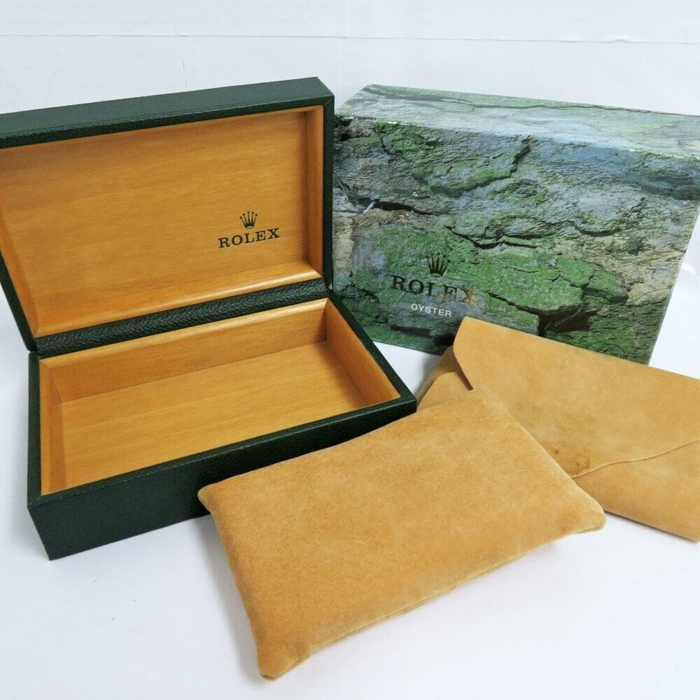 VINTAGE GENUINE ROLEX watch box case 68.00.08 Green wood leather 231215003y1S