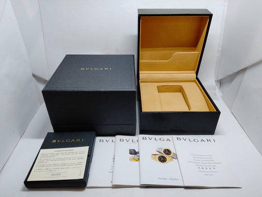 GENUINE BVLGARI watch box case Black booklet warranty guarantee 230607003yS