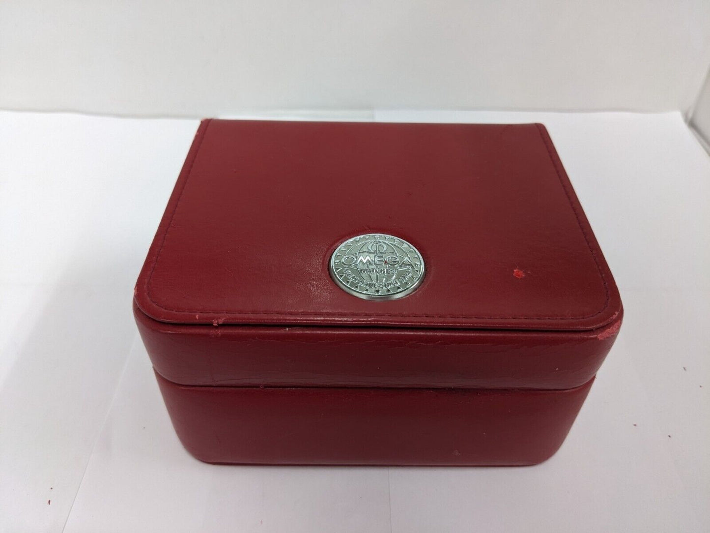 GENUINE OMEGA Speedmaster Seamaster watch box case Red Booklet wood 231003012y4S