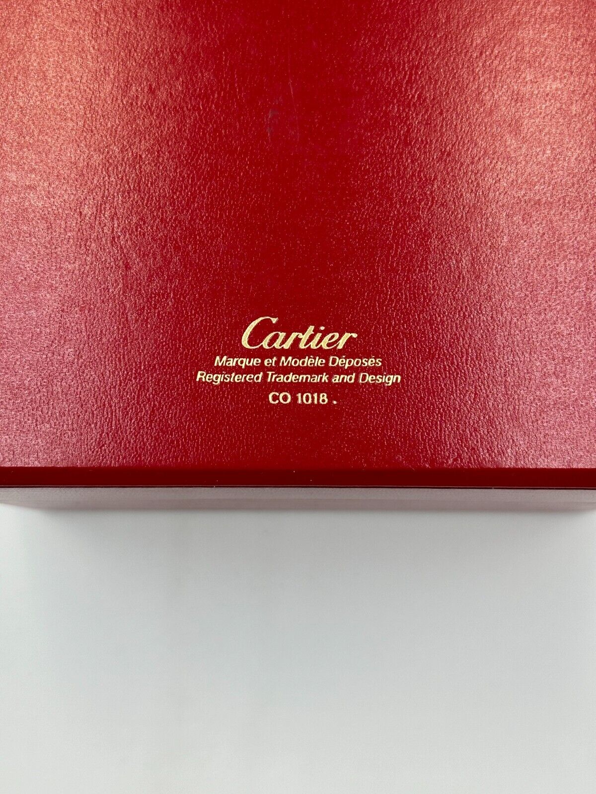 VINTAGE GENUINE CARTIER Red watch box case wood leather white 240225013y2A