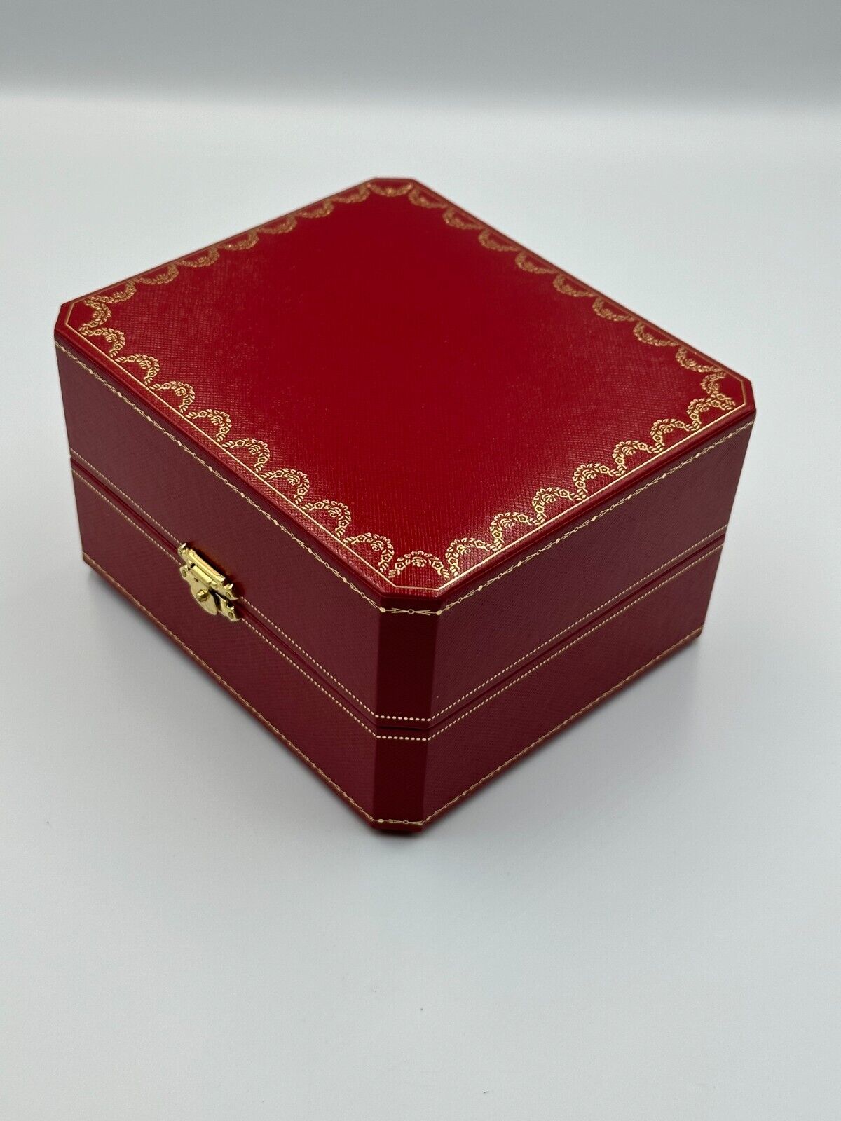 VINTAGE GENUINE CARTIER Red watch box case wood leather Booklet DVD 240128004mA