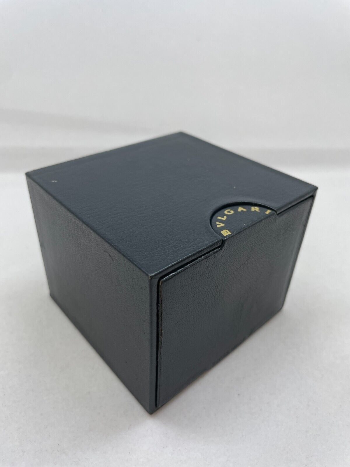 VINTAGE AUTHENTIQUE BVLGARI boîtier de montre en cuir noir 0523001y2S