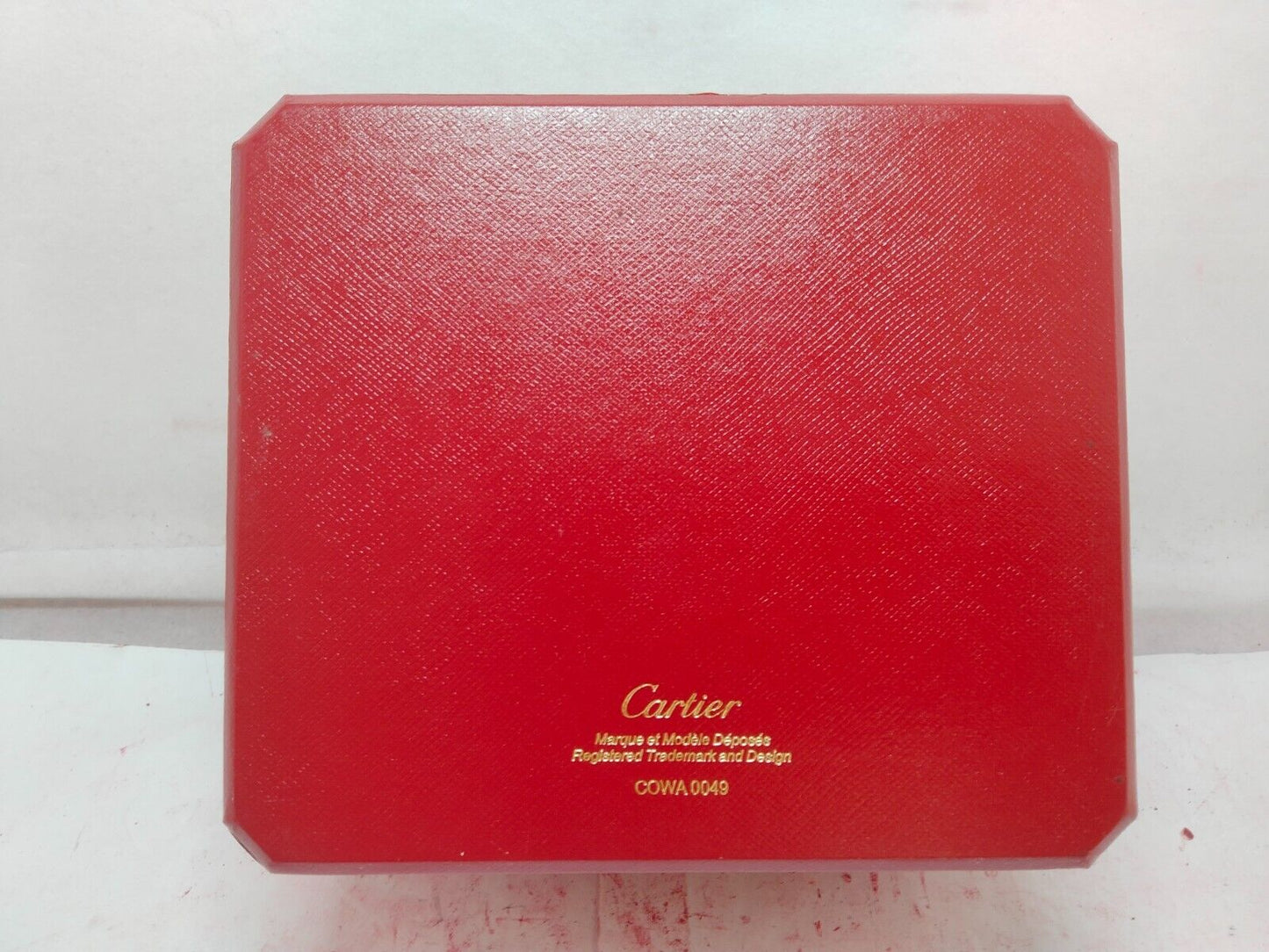 VINTAGE GENUINE CARTIER Red watch box case wood leather booklet 231013003y3S