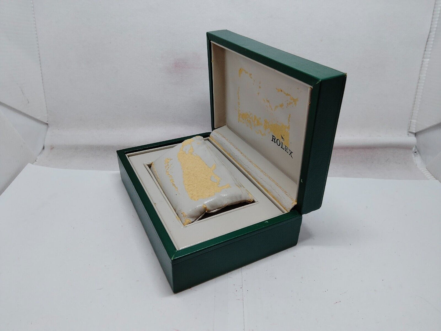 VINTAGE GENUINE ROLEX watch box case 68.00.06 wood leather green 230924003y3S