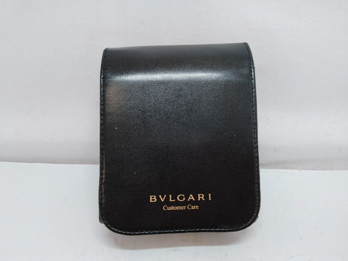 VINTAGE GENUINE BVLGARI Black watch box case leather 0831018e4S