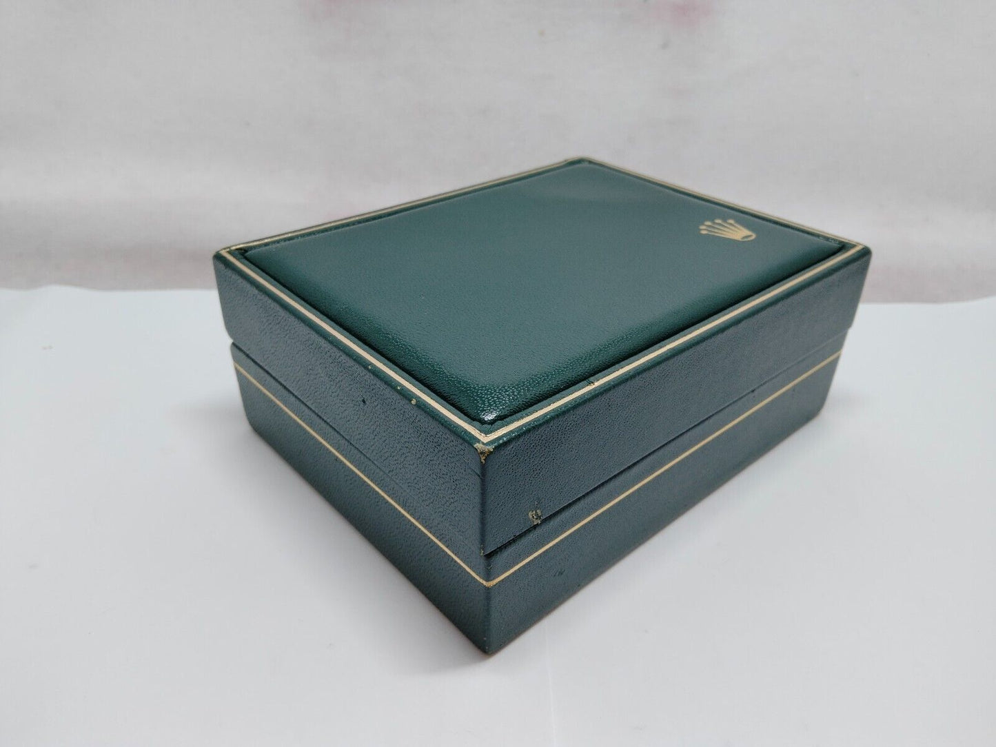 VINTAGE GENUINE ROLEX Green watch box case 11.00.71 wood leather 230625003yS