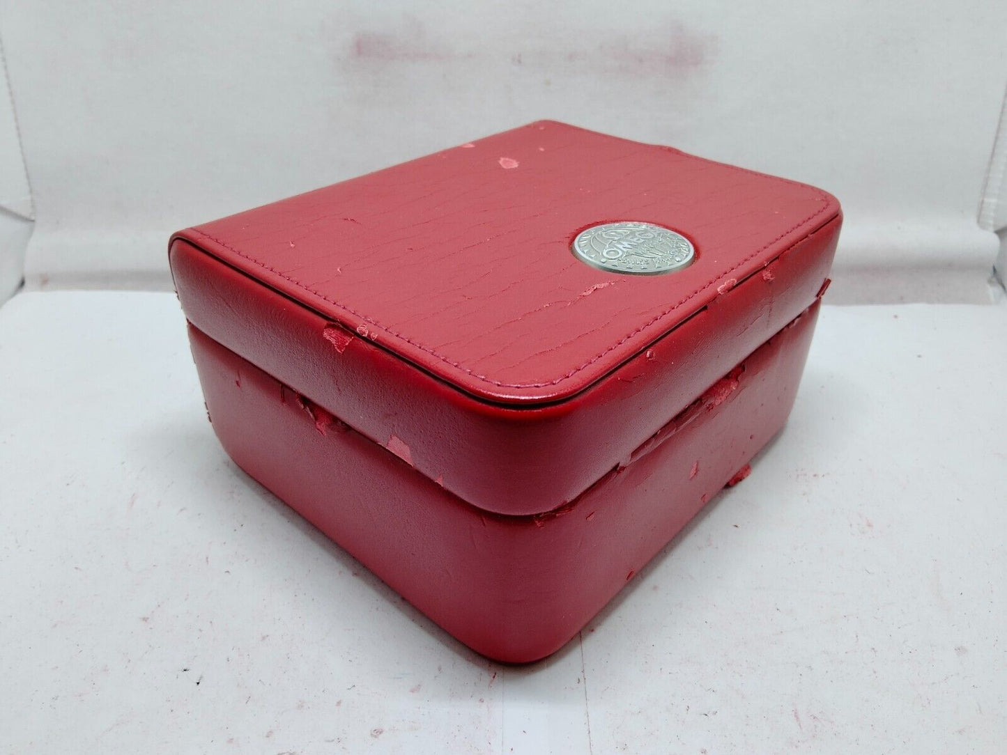 VINTAGE GENUINE OMEGA Speedmaster Seamaster Red watch box case 230703003y2S