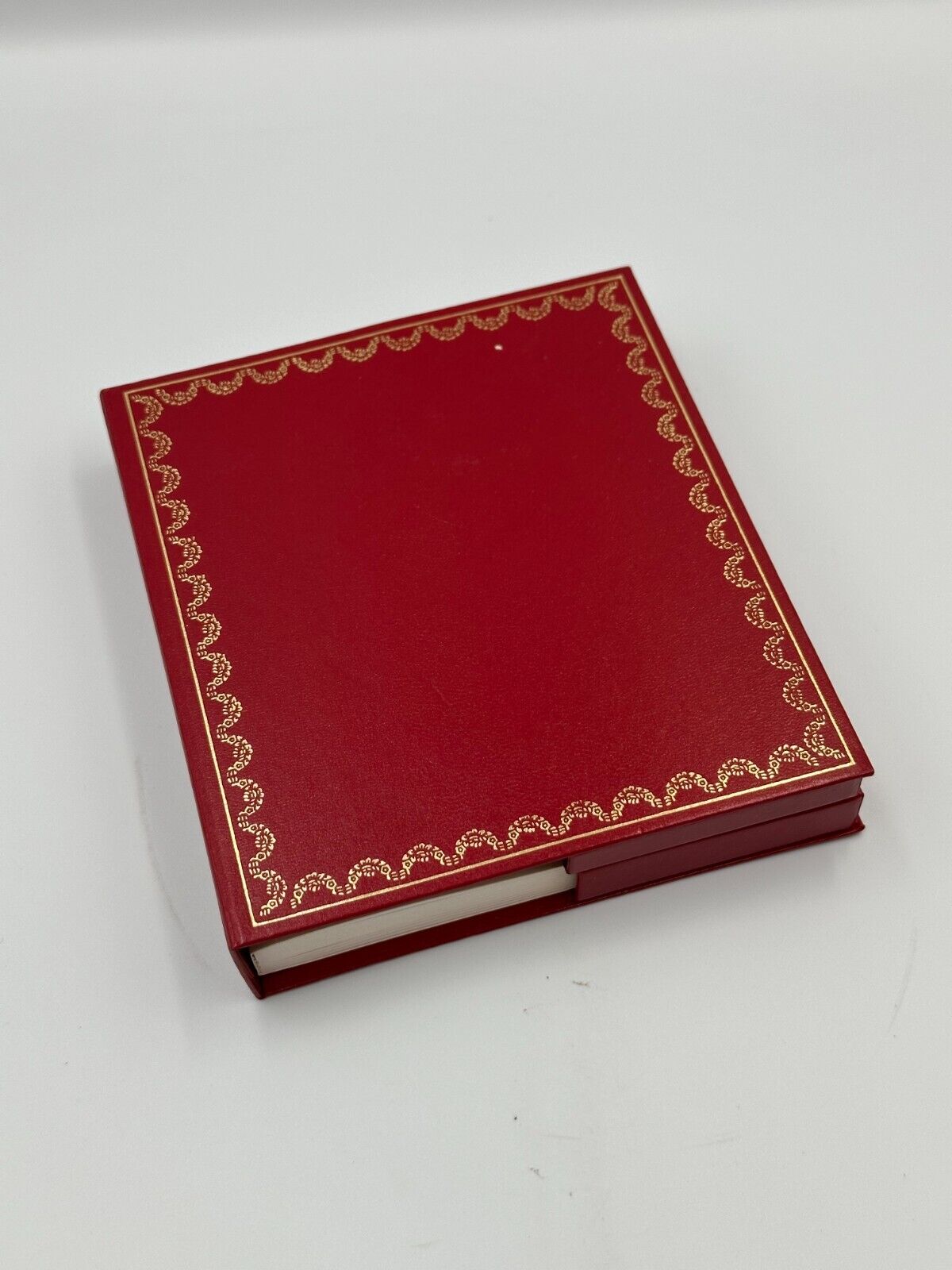 VINTAGE GENUINE CARTIER Red watch box case wood leather Booklet 240125001yA