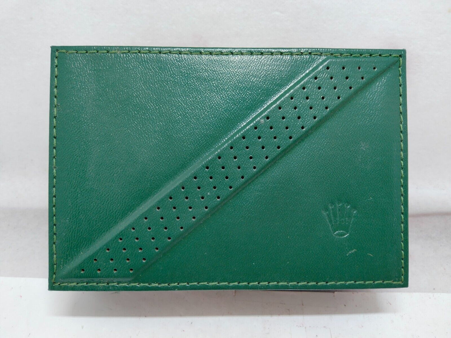 VINTAGE GENUINE ROLEX watch box case 68.00.06 wood leather green 230819002y3S