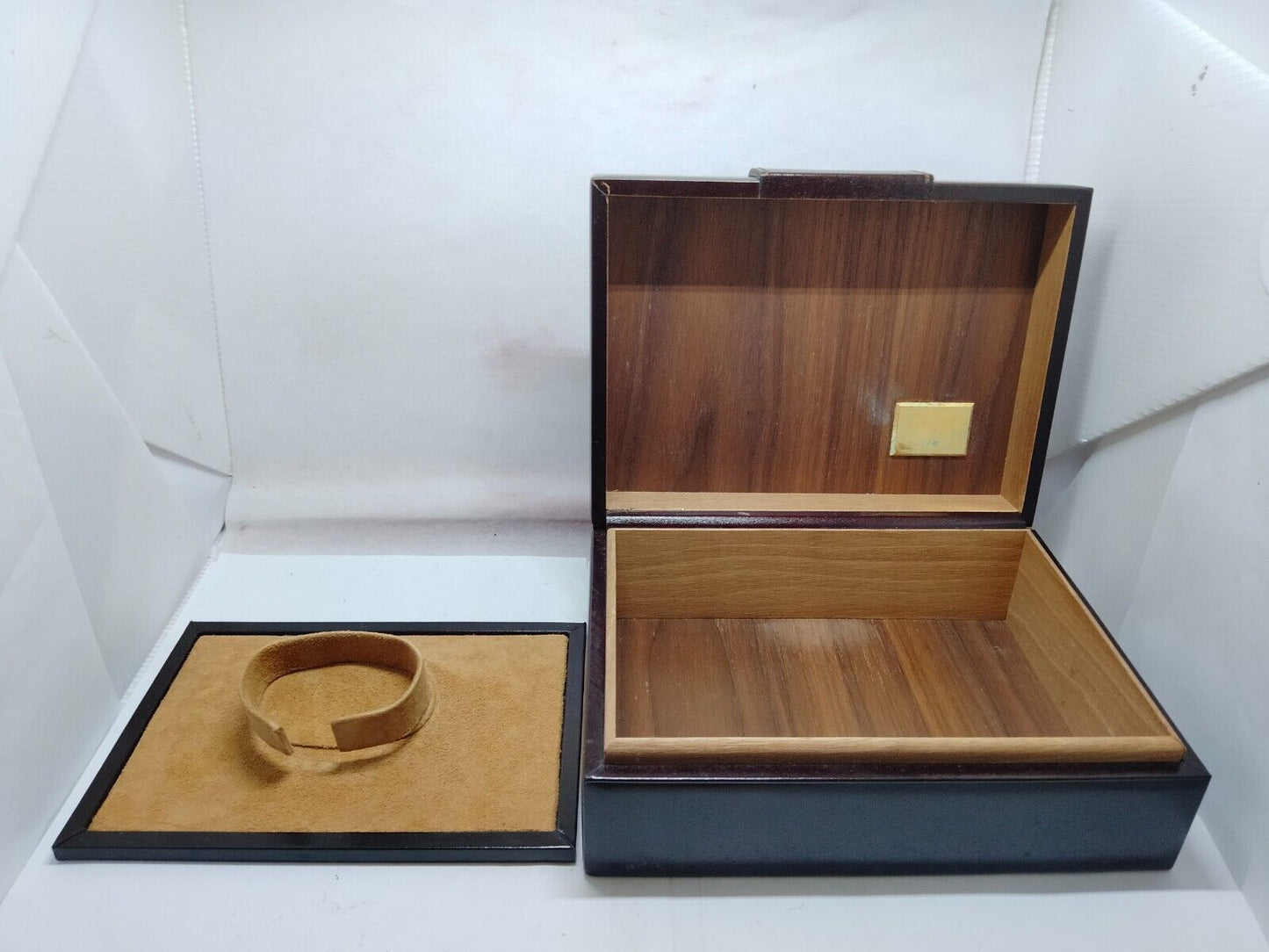 VINTAGE GENUINE ROLEX Day-Date brown watch box case 71.00.04 wood 230911003yS