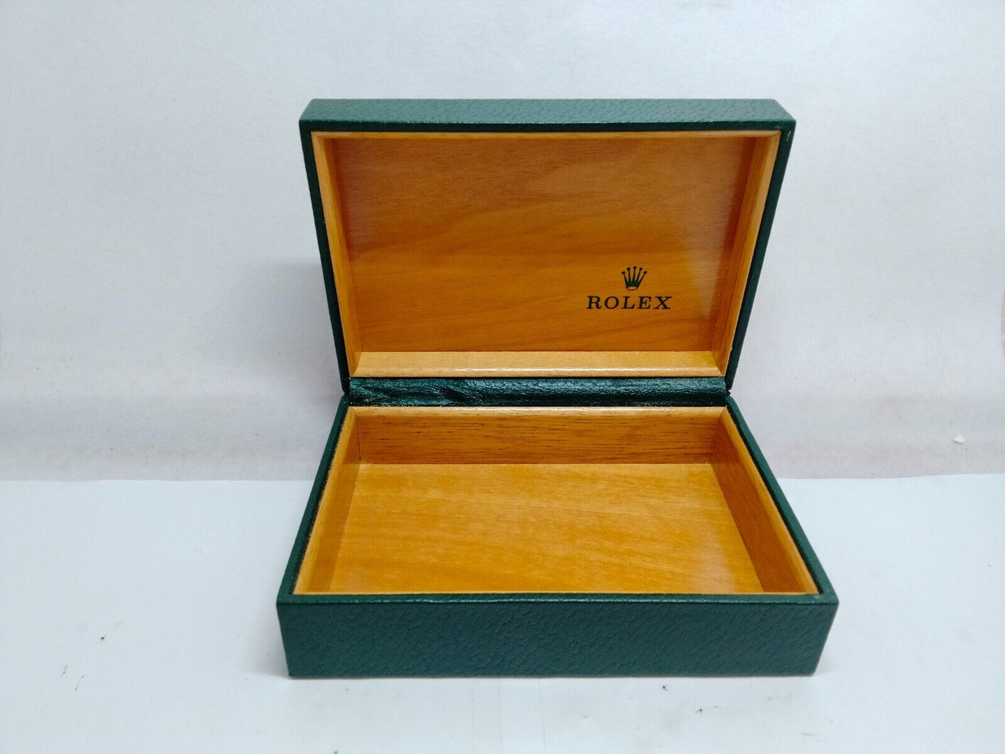 VINTAGE GENUINE ROLEX watch box case 68.00.55 Green wood leather 1223004y1S