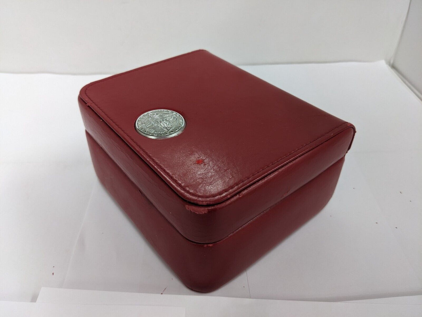 GENUINE OMEGA Speedmaster Seamaster watch box case Red Booklet wood 231003012y4S